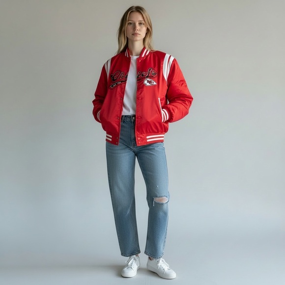 Taylor Swift KC Chiefs Bomber Jacket women’s M - Picture 2 of 11